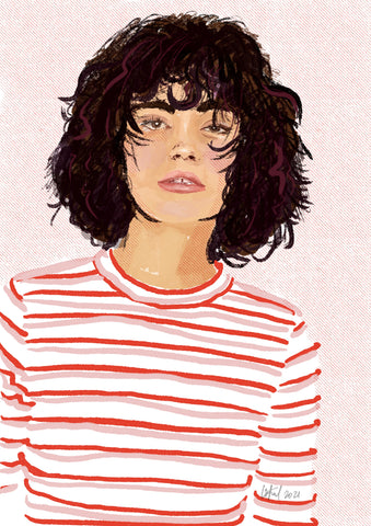 Portrait wild strips illustration BS0010