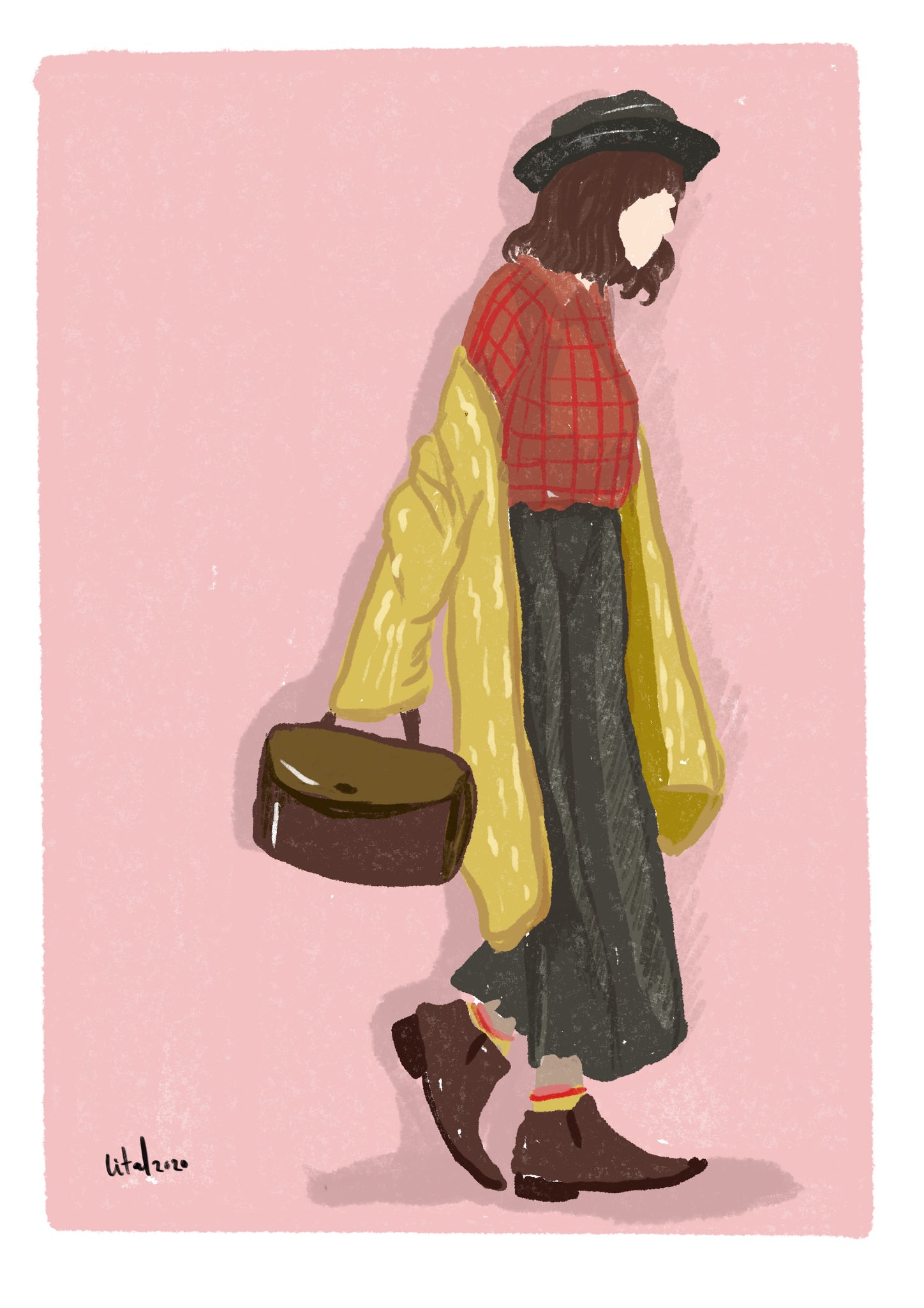 girl on the go illustration BS0022